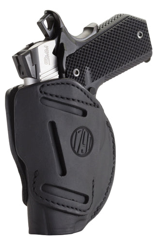 1791 Gunleather 3WH1SBLA 3 Way  Black Leather OWB 1911 3-4 Ambidextrous Hand