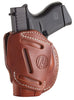 1791 Gunleather 3WH2CBRA 3 Way  Brown Leather OWB fits Glock 42/Ruger LCP/S&W Bodyguard Ambidextrous Hand
