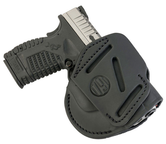 1791 Gunleather 3WH4SBLA 3 Way  Stealth Black Leather OWB Sprgfld XD, XD-S/Walther G2C, PPS Ambidextrous Hand