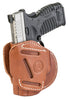 1791 Gunleather 3WH4CBRA 3 Way Brown Leather OWB Sprgfld XD, XD-S/Walther G2C, PPS Ambidextrous Hand