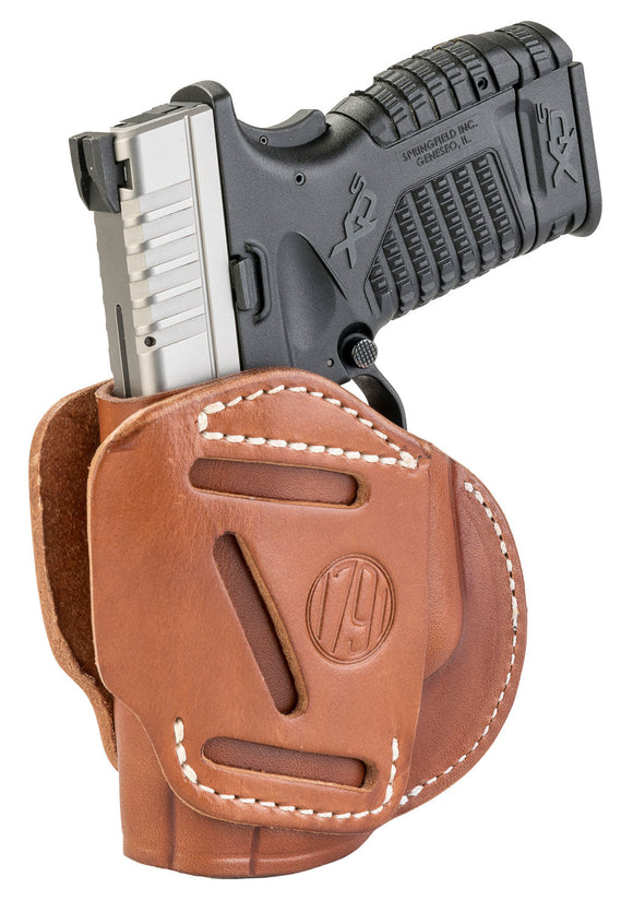 1791 Gunleather 3WH4CBRA 3 Way Brown Leather OWB Sprgfld XD, XD-S/Walther G2C, PPS Ambidextrous Hand