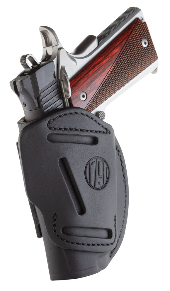 1791 Gunleather 4WH1SBLR 4 Way  Stealth Black Leather IWB/OWB 1911 3-4