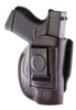 1791 Gunleather 4WH2SBRR 4 Way  Signature Brown Leather IWB/OWB fits Glock 42, 43/Keltech 380, P11/Ruger LCP/S&W Bodyguard/Sig P365 Right Hand