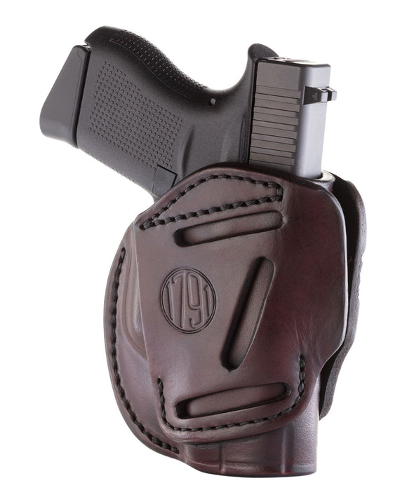 1791 Gunleather 3WH2SBRA 3 Way  Signature Brown Leather OWB Glock 42 Ambidextrous Hand