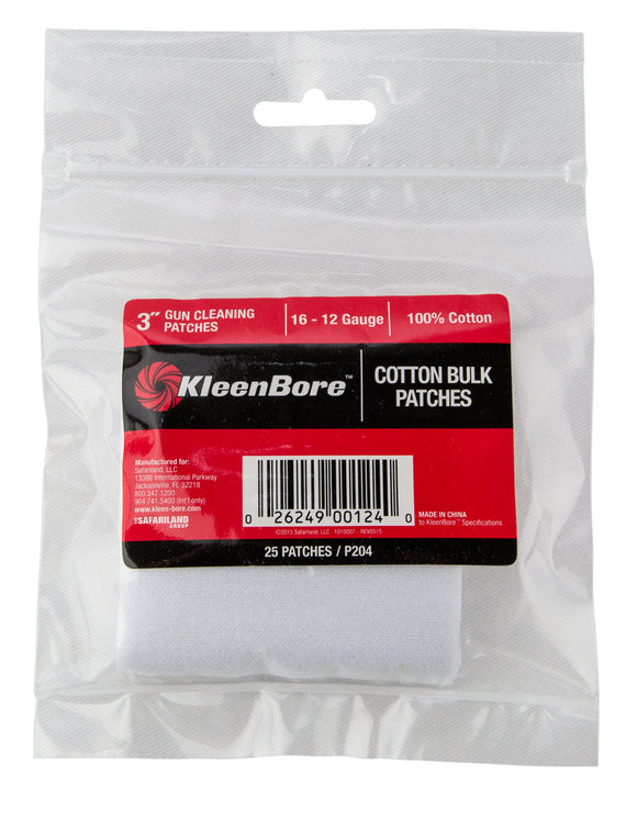Kleen-Bore P204 Super Shooter Cleaning Patches Cotton 25 Per Bag 3